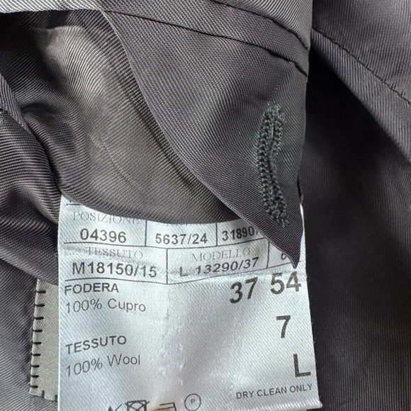 Canali Blazer Made in Italy Wool Sport Coat 44L Grey 2btn Sharkskin - Picture 4 of 10